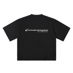 A black short-sleeve t-shirt shown from the back, featuring a white printed logo for 'revivaltrainingclub' and the slogan 'GET WORK DONE.' across the upper back.